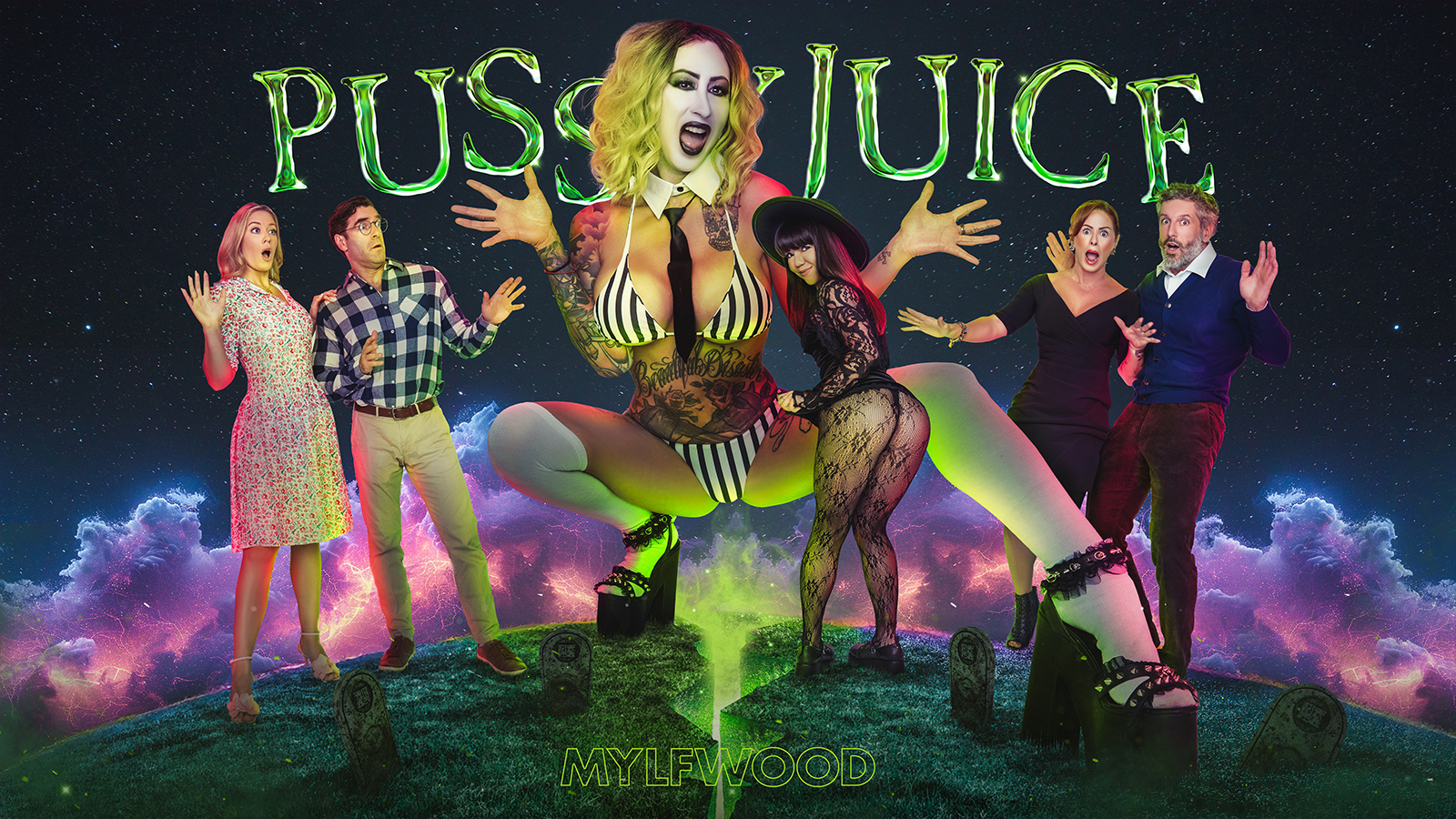 MYLFWood-Lily Lane, River Lynn, Mochi Mona and Molly Manning-Pussyjuice (Beetlejuice Parody)